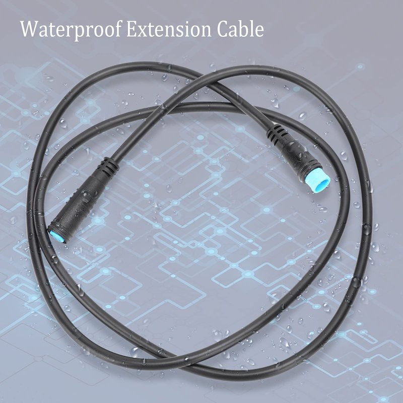 4 Pin Motor Convert Extension Cable,34.3in Waterproof 4 Pin Male to 4 Pin Female Cable Connector for Electric Bicycle E‑Bike