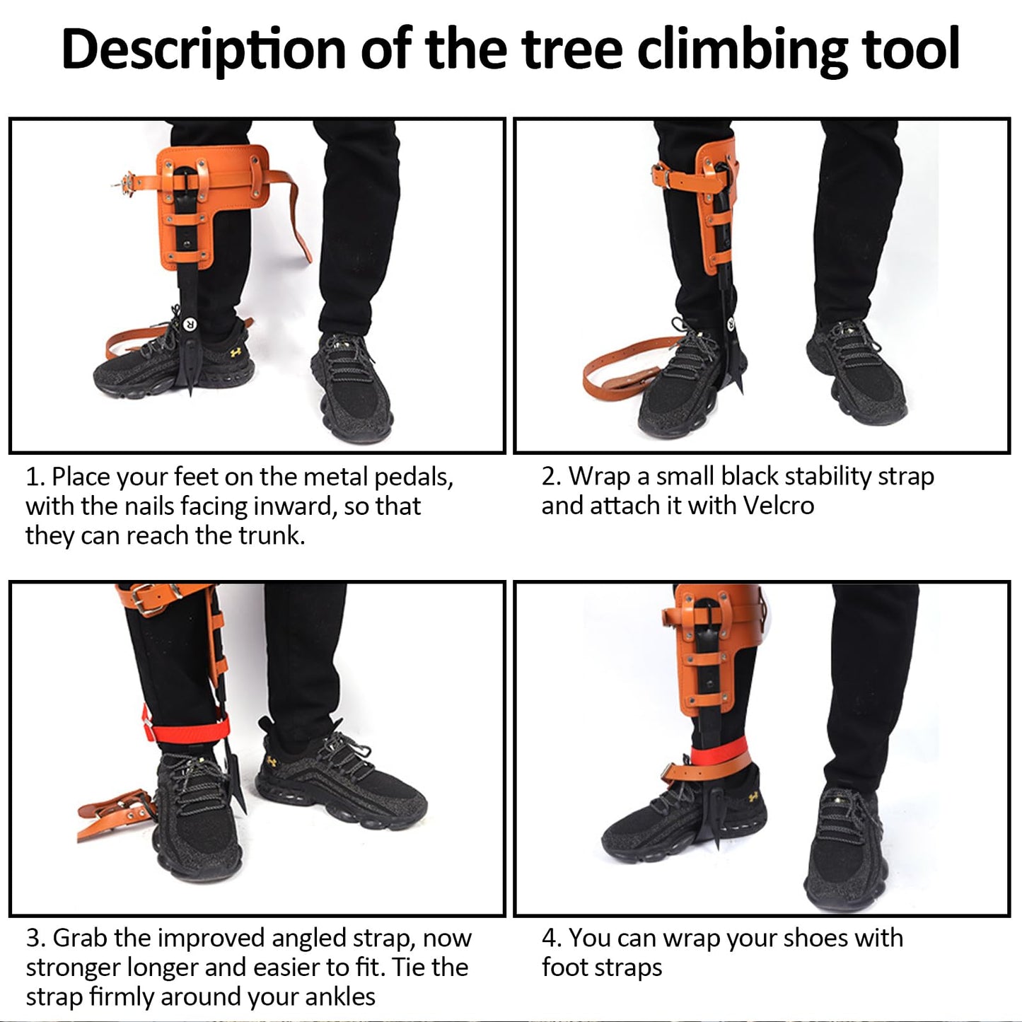 Gdsinstna Tree Climbing Spikes Set,Tree Climbing Gear, for Climbers, Fruit Picking