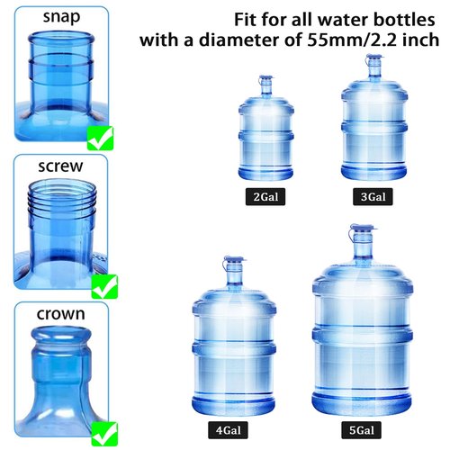 Kokone 2 Pack Water Bottle Handle with 8 Pcs Water Jug Cap 5 Gallon Plastic Water Bottle Lift Handle,Energy Saving 5 Gallon Water Jug Handle Non-Slip Jug Handle Bottle Handle for 5 Gallon