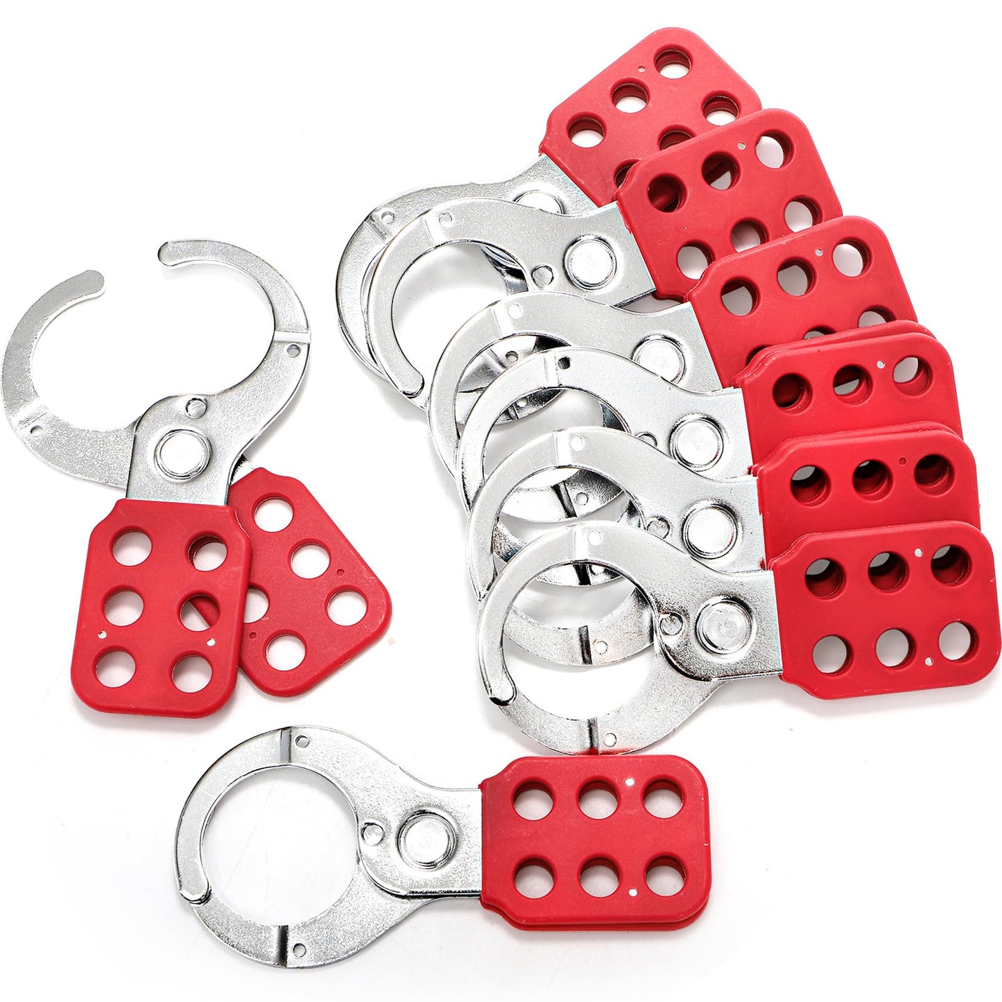 WUWEOT 8 Pack Lockout Tagout Hasp, Tamper-Proof Padlock Hasp, Stainless Steel Lock Out Tag Out Hasp, Impact-Resistant Loto Hasp with Extended Jaw (1.5 Inches)