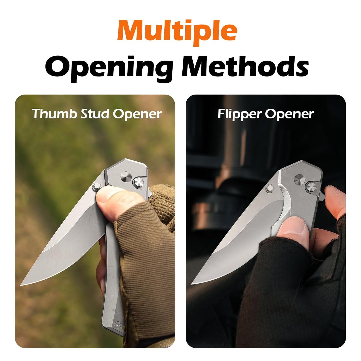 Bfonder EDC Folding Pocket Knife – 3.15" High Carbon Steel Blade, 440C Stainless Steel Handle, Compact Camping Knife with Pocket Clip for Outdoor & Survival, Gift for Men and Women