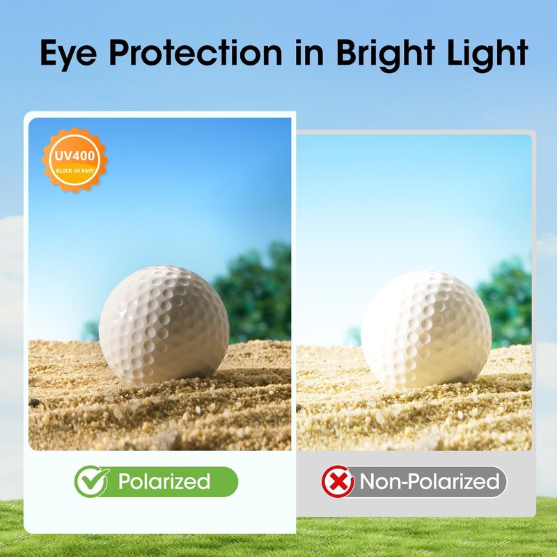 Xoxocos ‌Golf Sunglasses for Men – Polarized UV400 Lenses for Golfing, Fishing & Driving – Enhanced Clarity for Greens, Anti-Glare & Lightweight Frame
