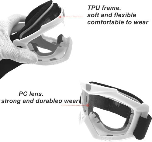 LJDJ Motorcycle Goggles - Anti-UV Removable Face Mask for Dirt Bike & ATV | Adjustable MX Eyewear