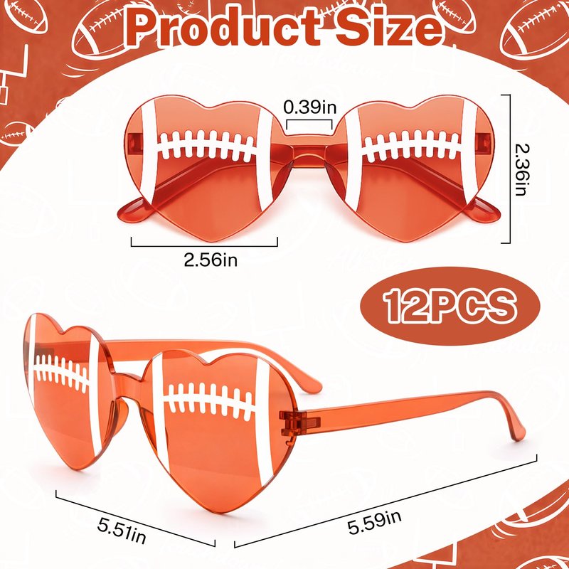 Vidroxin 12 Pack Softball Sunglasses Soccer Volleyball Football Sport Shaped Glasses Gifts for Team Sport Party Favor