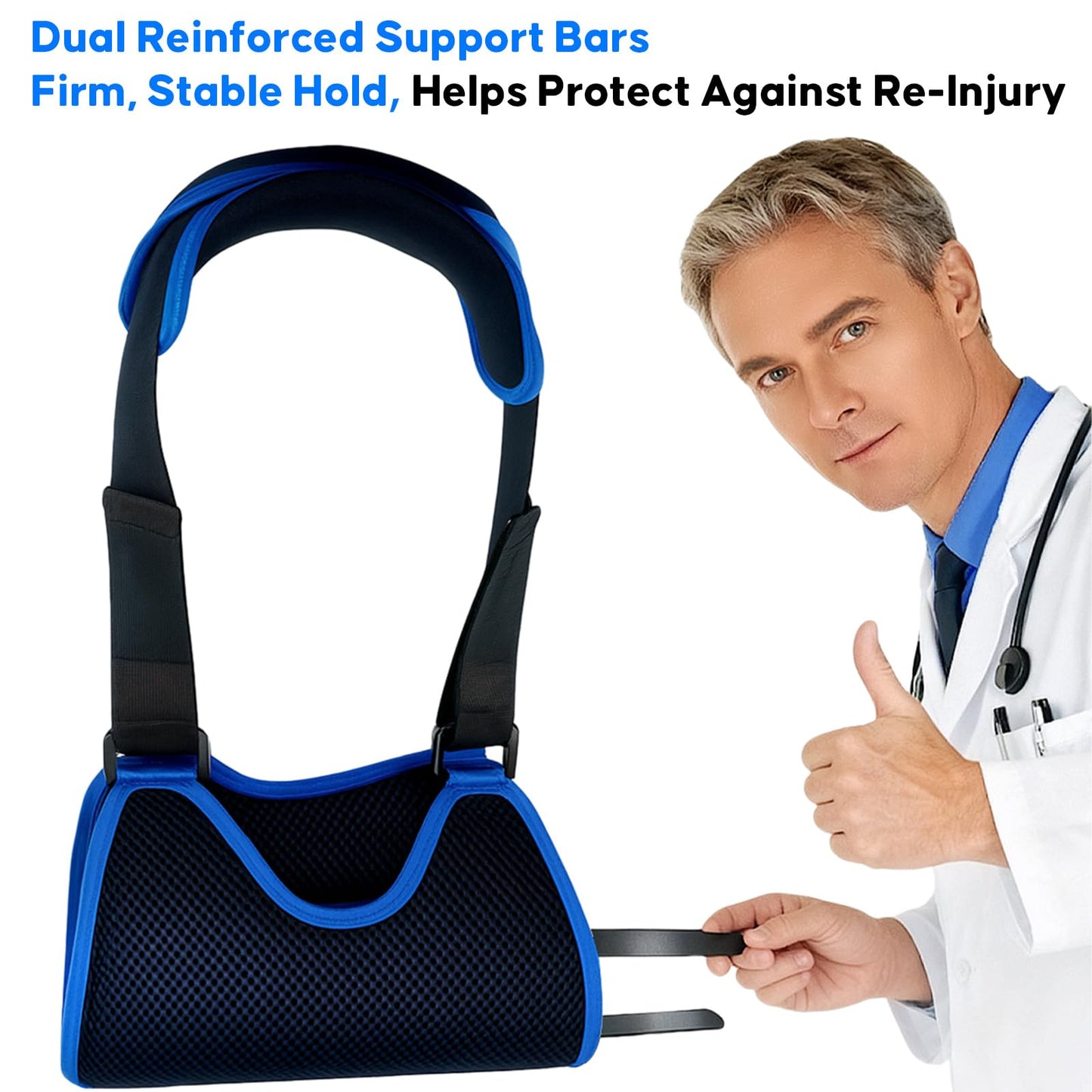 FELICITDR Child Arm Sling: Dual Steel Plate Support for Enhanced Stability & Safety, Breathable Mesh & Soft Sponge Lining, Skin-Friendly, Ergonomic Design for Kids, Prevents Circulation Issues