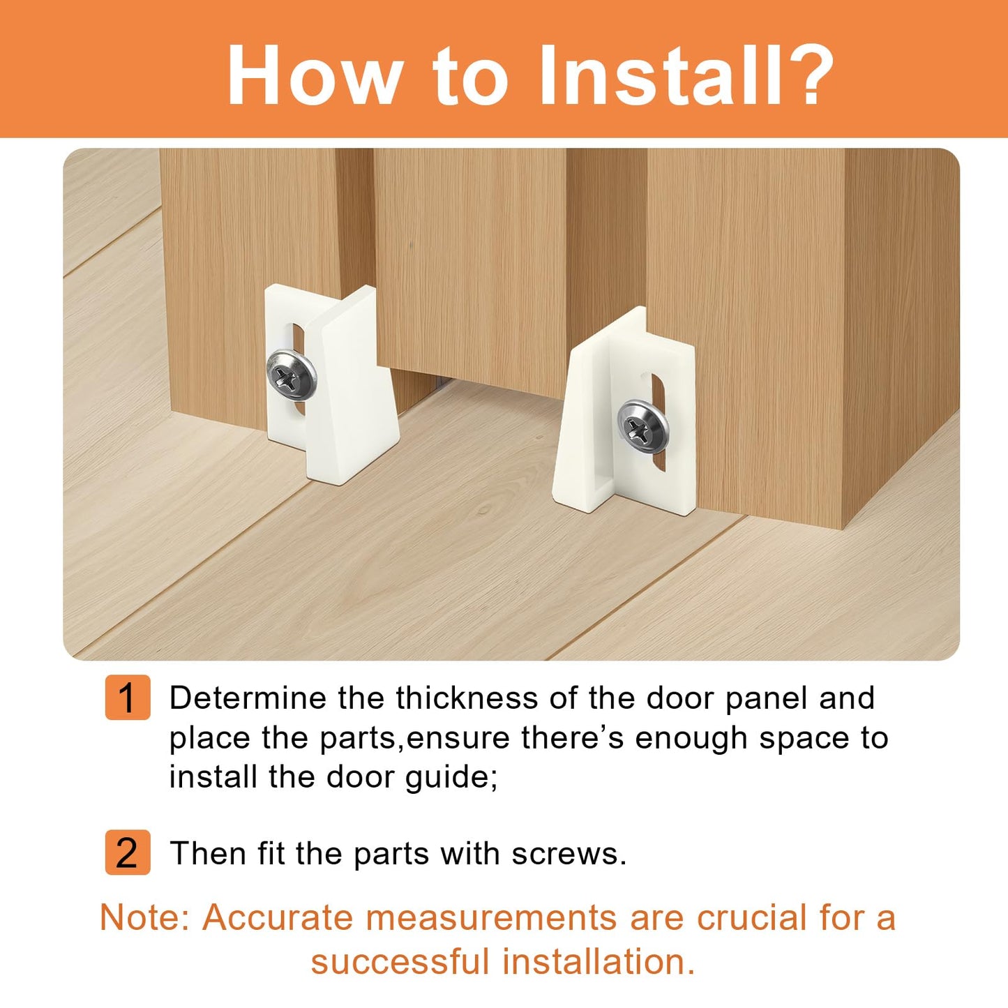 N 6950 Pocket Door Bottom Guide, 12 Packs Bottom Guide Kits Replacement, 1.125 Inch Jamb Mounted Universal Fit, 6 Sets, White (12PCS)