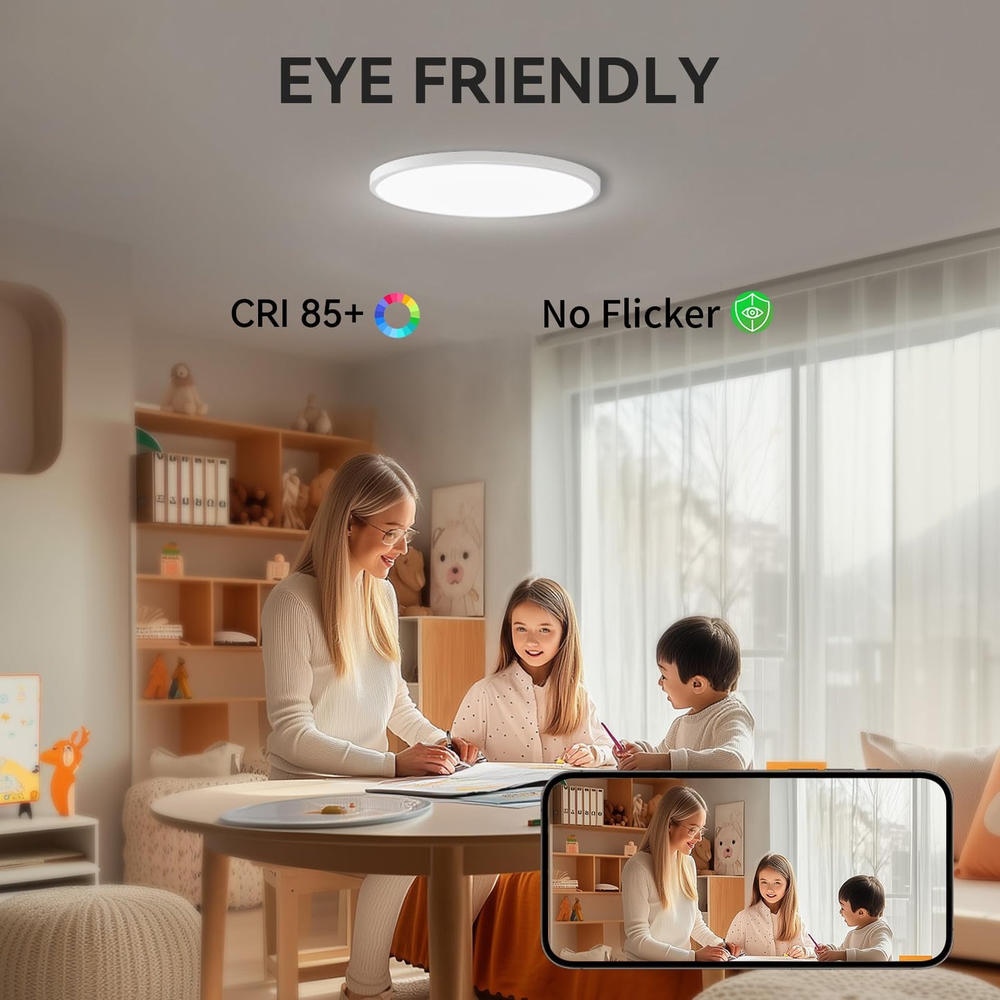 MODERN 28W 3200lm LED Flush Mount Ceiling Light, Super Slim 12 inch LED Ceiling Light, 5000K Daylight LED Ceiling Light for Bedroom, Living Room, Dining Room,Garage and Office… (5000K-8 Pack(White))