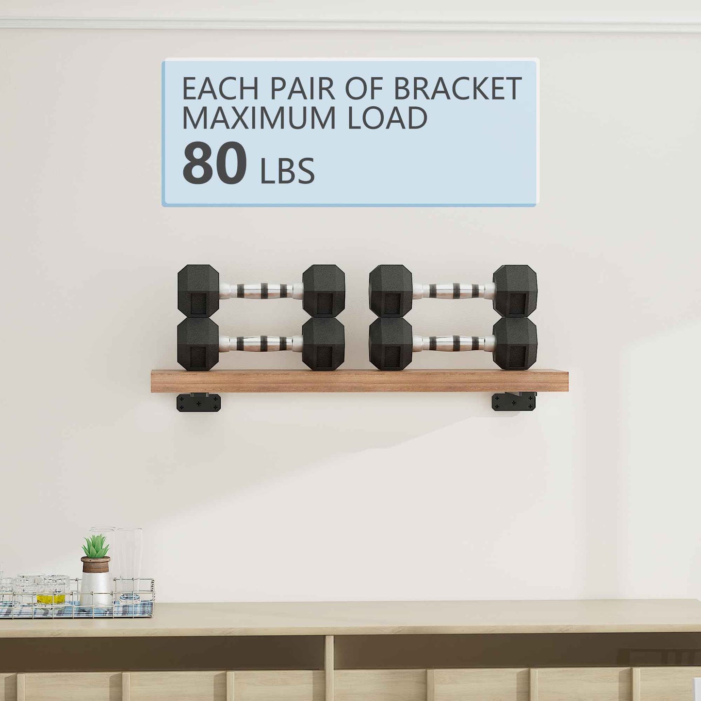 JZVXX 6Pack 6'' Shelves Brackets, Wood Shelving Brackets Hardware - 6/8/10/12 Inch - Rustic Bracket for Supporting Wooden Boards (6, 6inch)