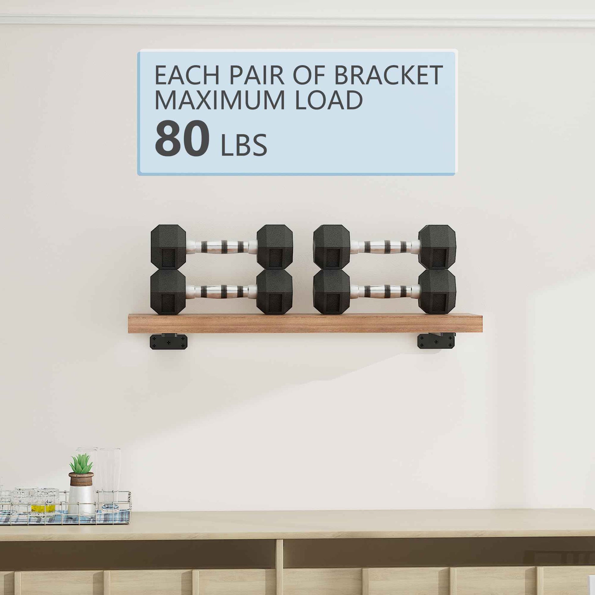 JZVXX 6Pack 6'' Shelves Brackets, Wood Shelving Brackets Hardware - 6/8/10/12 Inch - Rustic Bracket for Supporting Wooden Boards (6, 6inch)