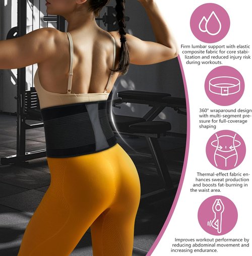Lisacool Waist Trainer for Women - Sweat Band Waist Trimmer for Effective Belly Slimming | Adjustable Fit