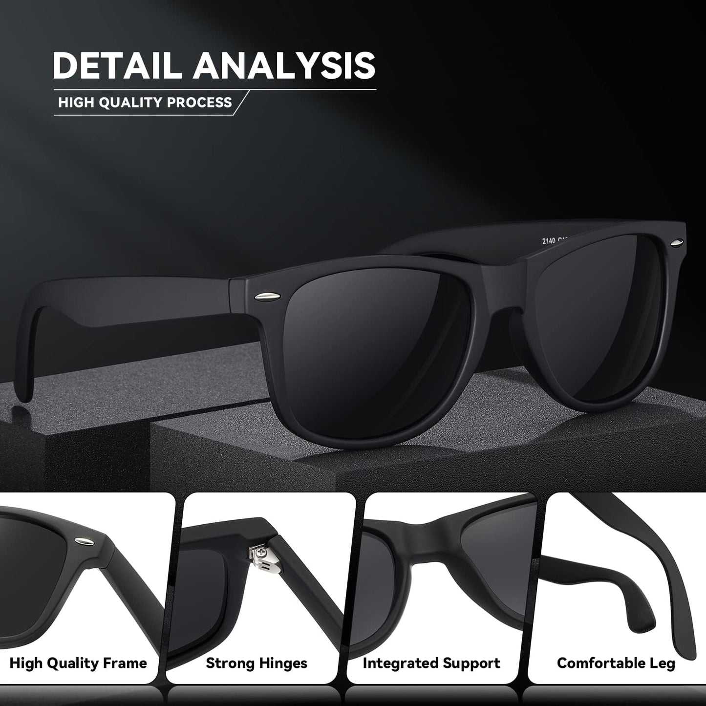 Occhsouo Polarized Sunglasses Womens Men - Sun glasses Fashion Trendy Driving Fishing UV Blocking UV400 Protection (black*2+yeshiyellow*2)