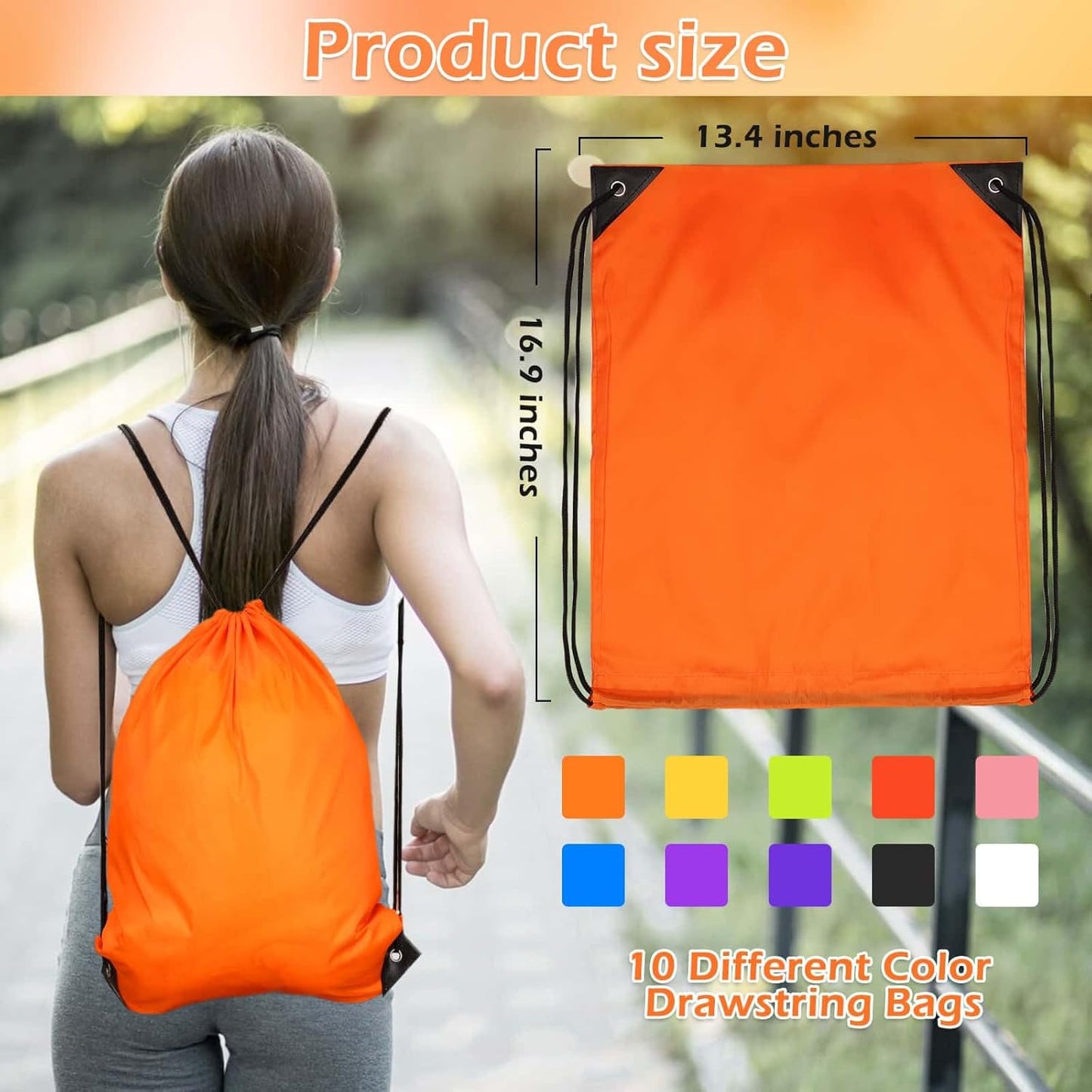 PAXCOO Drawstring Backpack Bulk - 30 Nylon Cinch Sacks in 10 Vibrant Colors