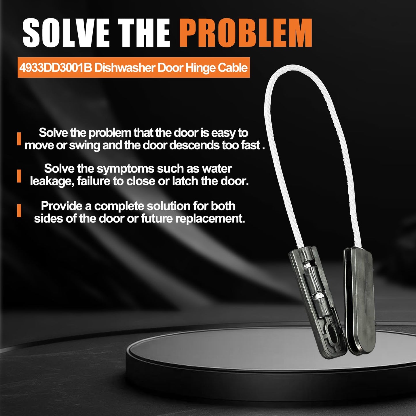 Upgrade 4933DD3001B Dishwasher Door Hinge Cable Assembly Completely Suitable for LG Dishwasher LDF7774ST LDF6920ST LDF6920BB LDF7551ST Replace 4933DD3001A PS3524406 AP4511304, 2 Pack