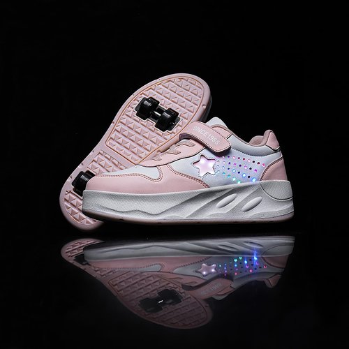 YUNICUS Roller Shoes Girls Boys Wheel Kids Roller Skates Shoes Four Wheel for Kids for Children (S900Pink,36)