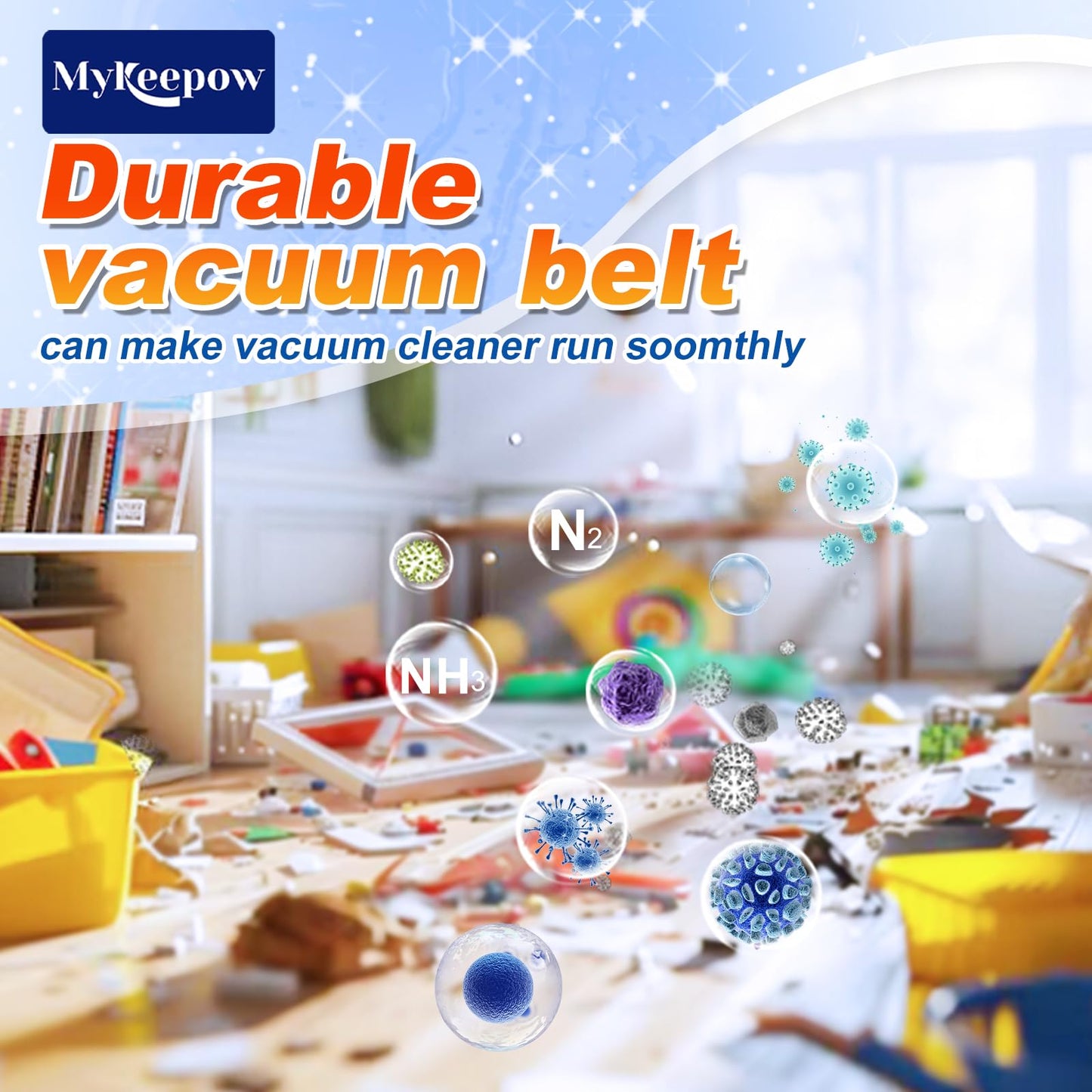 MyKEEPOW 61110 Vacuum Belt for Eureka Boss SmartVac 4870 4872 4874 4875 4880 4885 Series, Replace Part 61110, 61110A, 61110B, 61110C, 3 Pack