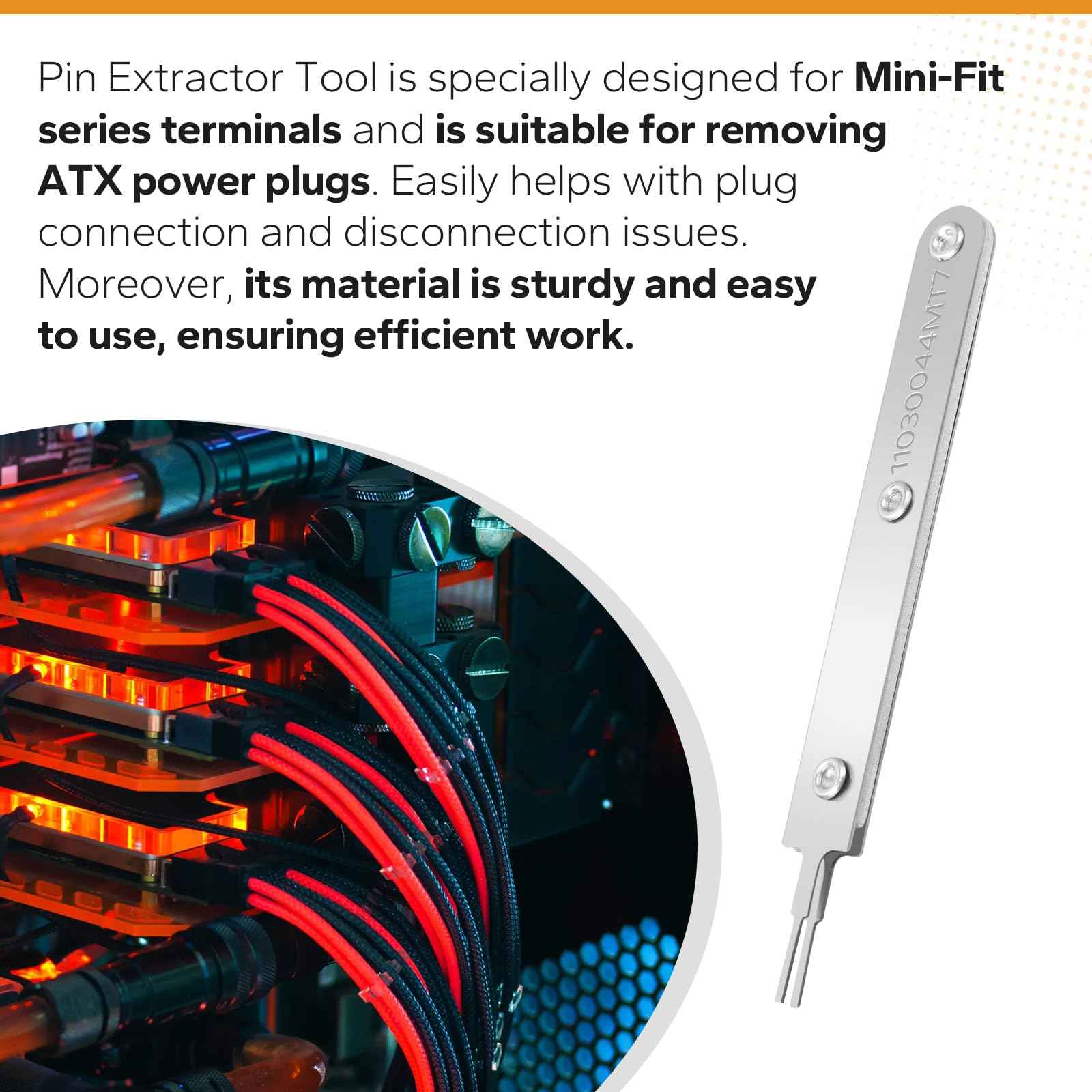11-03-0044 Mini-Fit Jr Extraction Tool for Molex pin Extractor | ATX Pin Removal Tool & Crimped Terminal Extractor | Connector Accessories for 14-30 AWG Cables, Soldering and Electrical Repairs