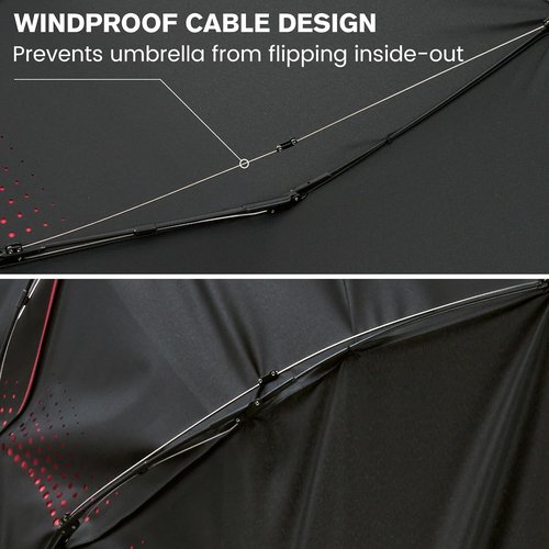 G4Free Windproof Travel Umbrella - 46-Inch Automatic Compact Design with Double Canopy & Strong Fiberglass Frame