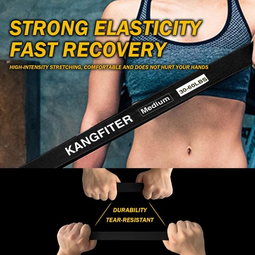 KANGFITER Resistance Bands for Working Out, Pull Up Bands for Men Women, Thick Heavy Resistance Band Set with Door Anchor, Elastic Exercise Bands for Body Stretching, Physical Therapy, Home Workouts