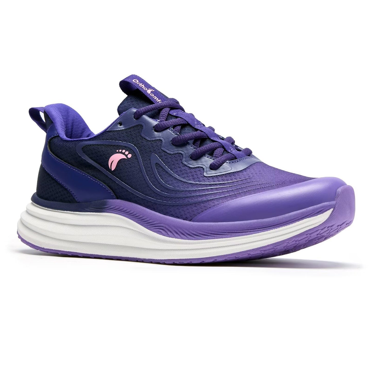 Women's Orthopedic Tennis Shoes: Supportive Plantar Fasciitis Orthotic Neuropathy Trail Sneakers, Indoor High Instep Composite Toe Athletic Standing Walking Shoes Purple Size 9.5