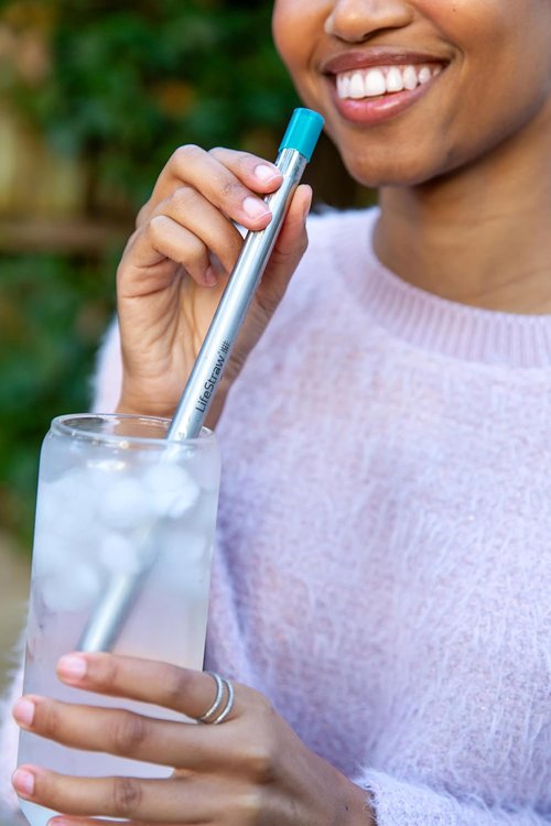 LifeStraw Sip - Reusable Stainless Steel Water Filter Straw for Clean Drinking Water