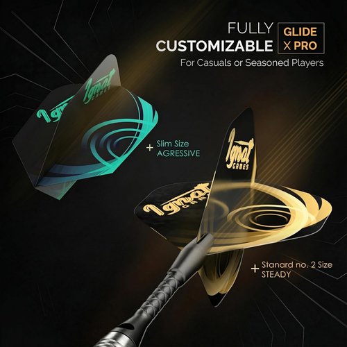 IgnatGames Steel Tip Dart Set - Brass Barrels & Tempered Steel Points | Includes 16 Flights & Gift Case
