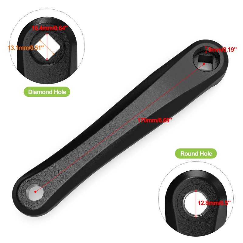 BAFANG Crank Arm Only Left Side 170mm Diamond Hole Crank