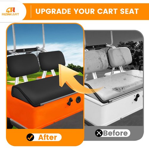 RIZINKART Golf Cart Seat Covers Sets Fit for Yamaha G22 G19 G16 G14 G11 G9 G8 G2, Club Car DS Pre-2000 Aftermarket Regular Front Seat Cushion，Durable Stretchy Breathable Washable Polyester Mesh Cloth