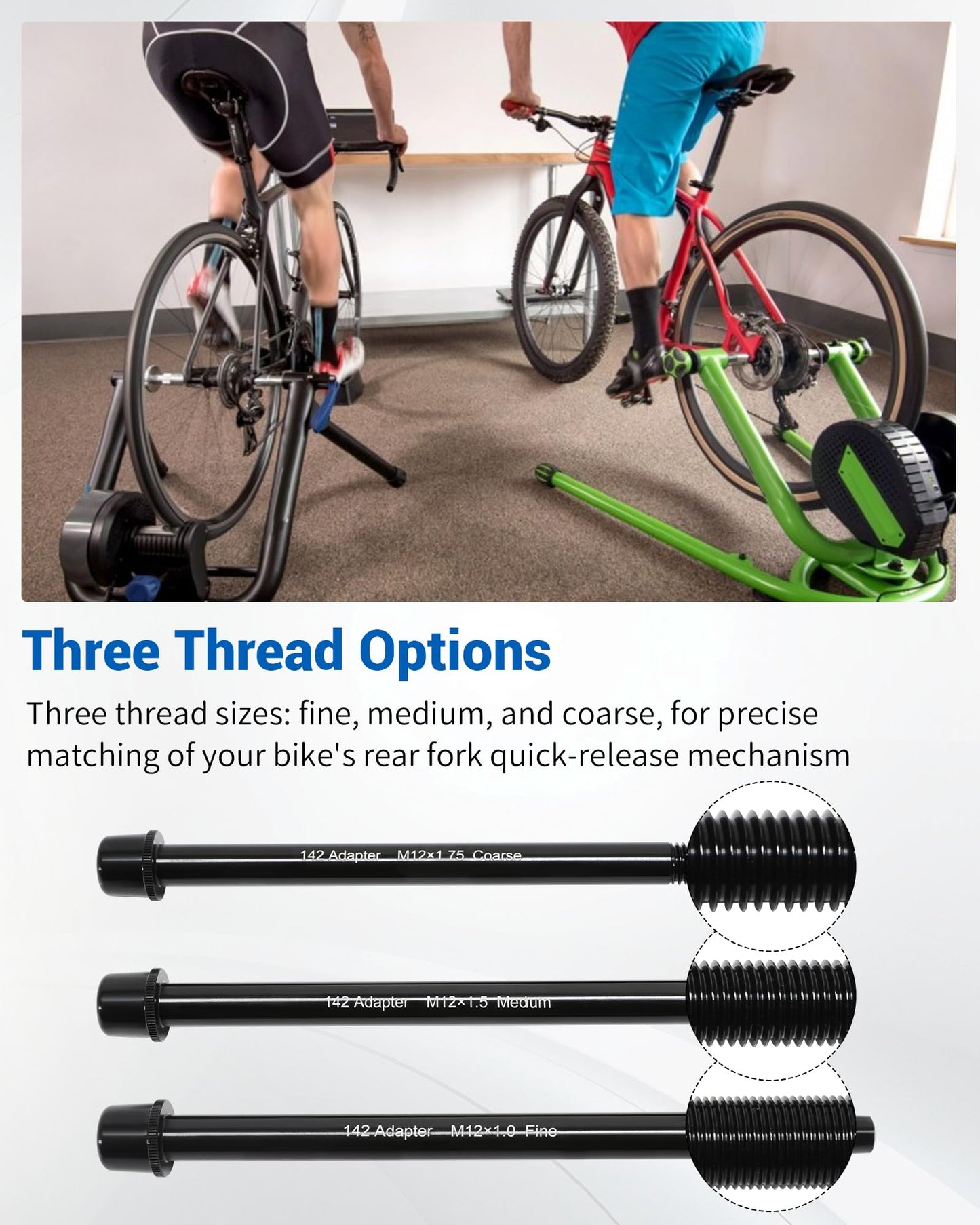 Seekdesi 12x142 Thru Axle Adapter Kit Compatible with Wahoo KICKR SNAP Bike Trainer,Thru-Axle Rear Fork Adapter Made of High-Hardness Aluminum Alloy, Perfectly Matching 12x142mm Bicycle Trainers