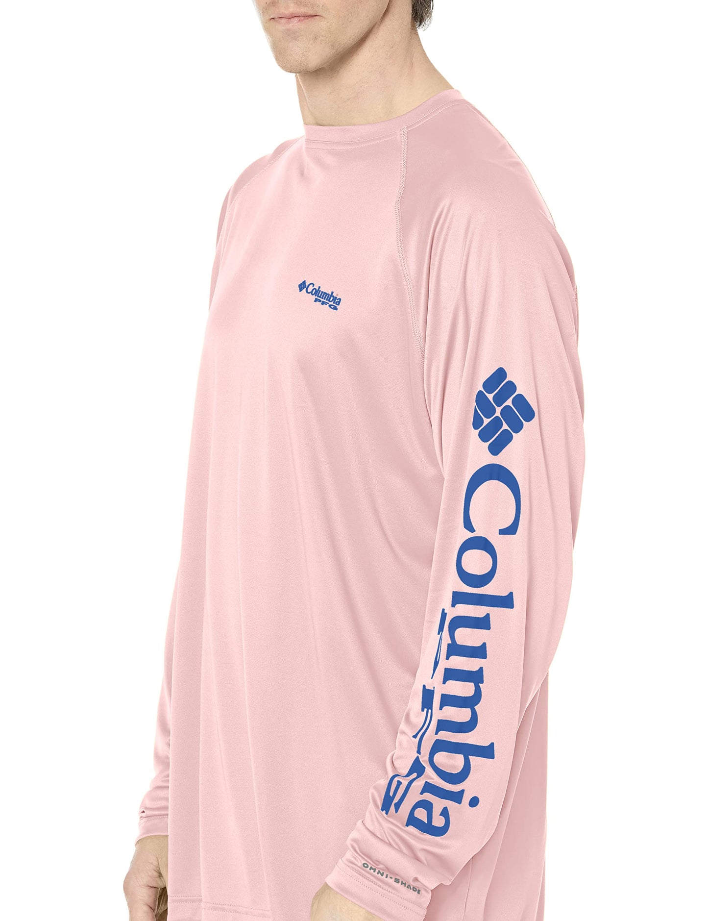 Columbia Men's Terminal Tackle Long Sleeve Shirt, Cherry Blossom/Vivid Blue, XX-Large
