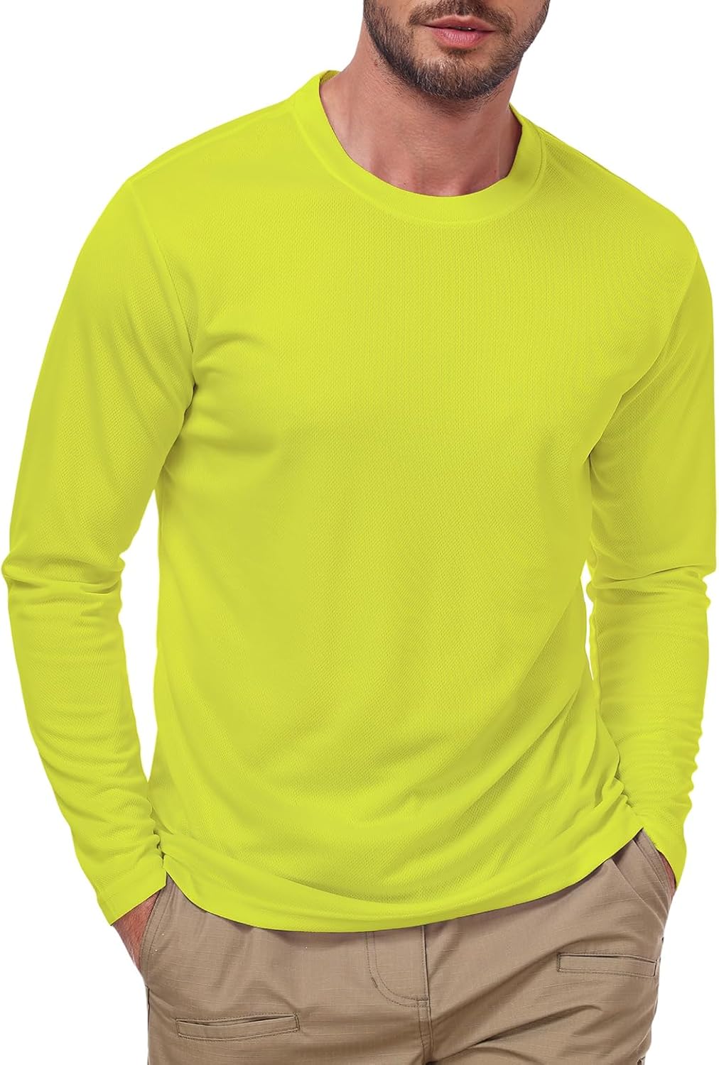 Men's UPF 50+ Long Sleeve Tee Shirts UV Sun Protection Quick Dry Tee Shirt Swim Athletic Running Workout