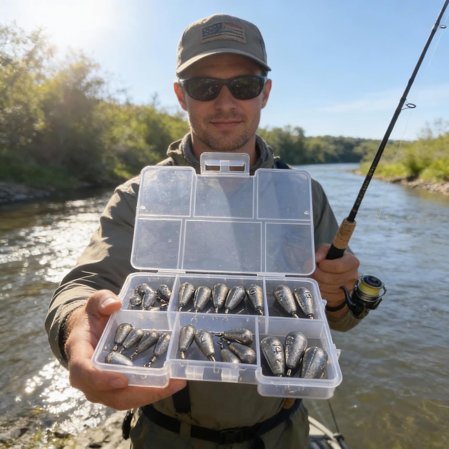 Skiennix Fishing Weights Sinkers Kit - Versatile Drop Shot Weights for Bass & Catfish | Freshwater & Saltwater