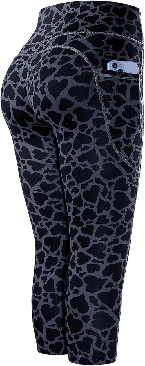 CADMUS High Waisted Workout Leggings - Women's Athletic Yoga Capris with Two Side Pockets