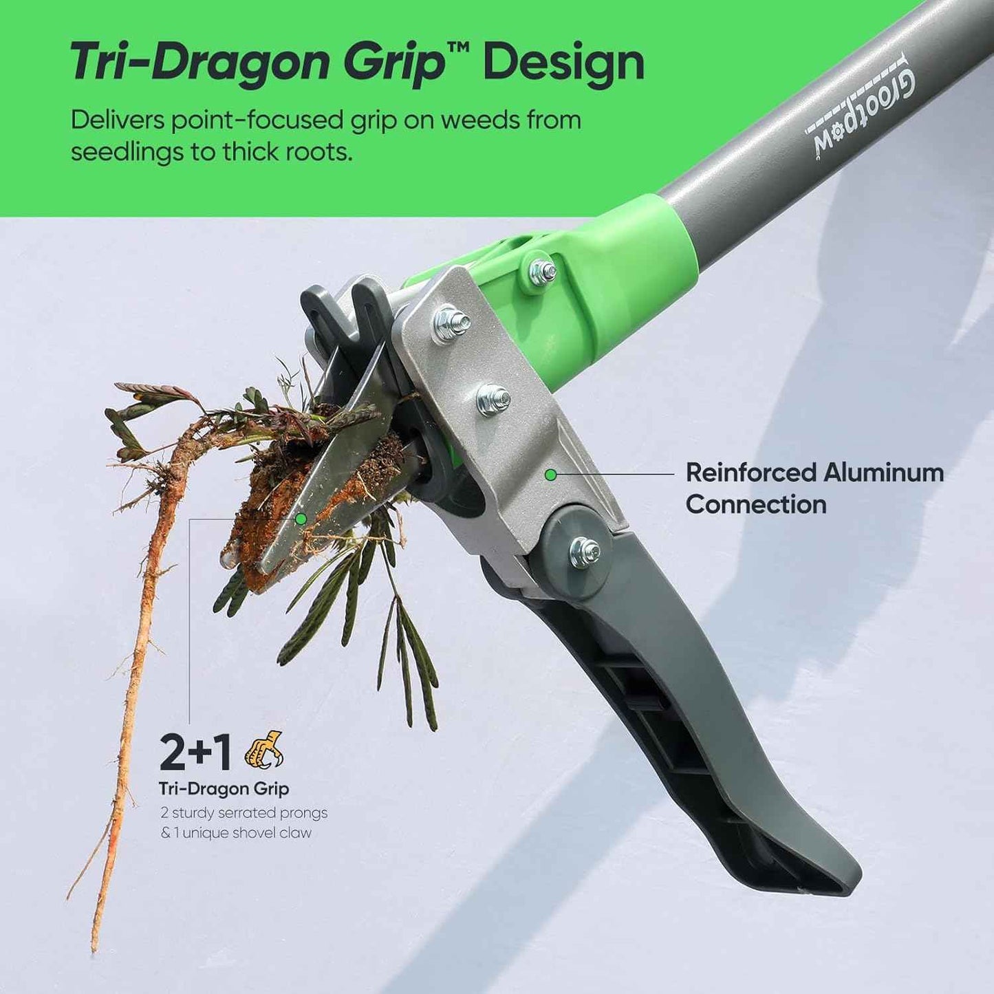 Lightweight 39-Inch Apex Weeder Tool for Women - Ergonomic 3-Claw Weed Remover