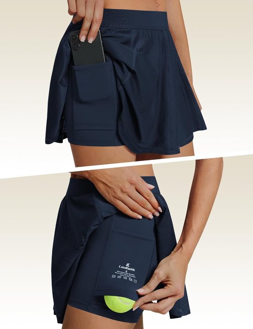 LouKeith High Waisted Tennis Skirt - Casual Athletic Skorts for Women with Pockets | Perfect for Pickleball & Golf