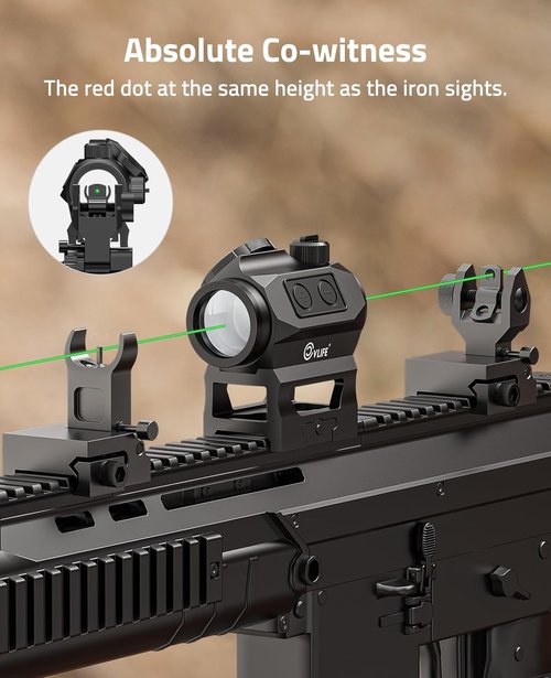 CVLIFE Red/Green Dot Sight - 1x20mm 2MOA Rifle Scope with Motion Awake, IPX7 Waterproof & Shockproof