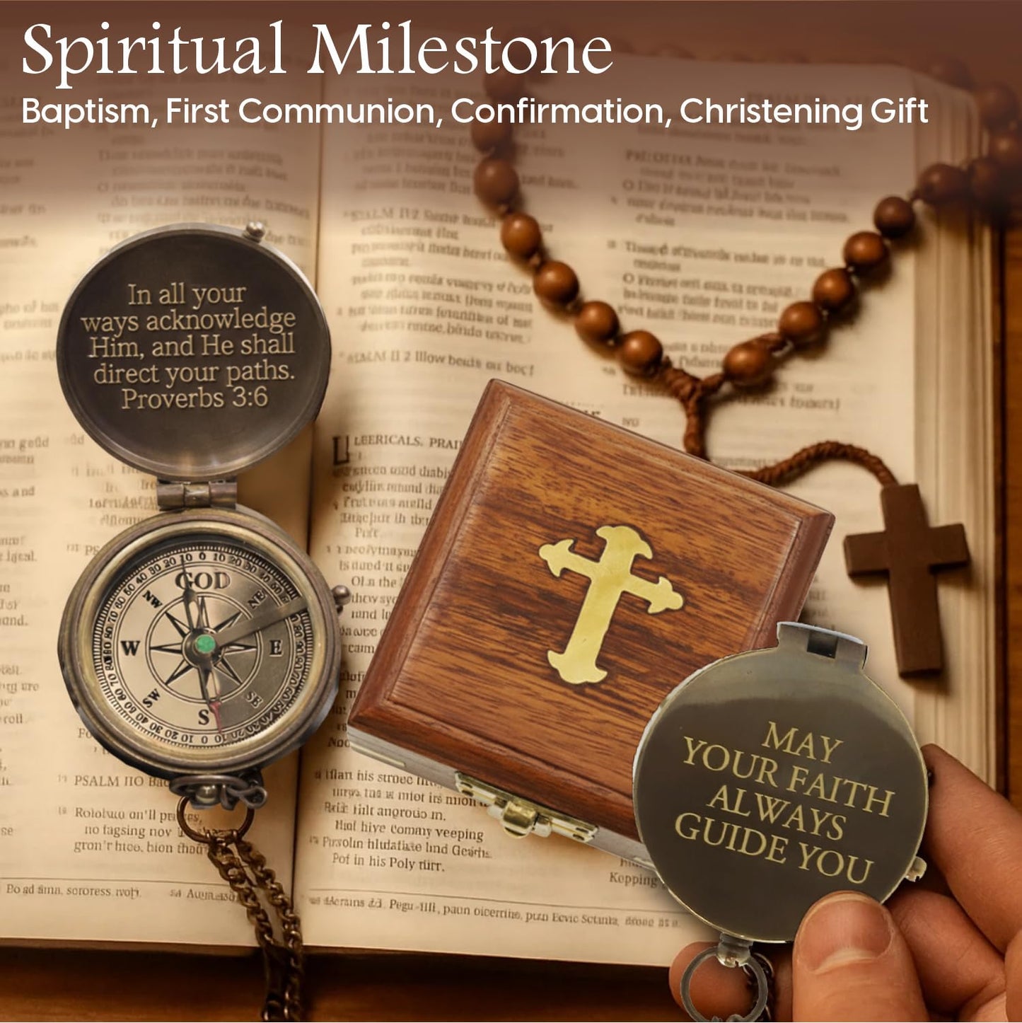 Baptism Gift for Teen Boys | Christian Inspirational Keepsake | Catholic Religious Gift for Son, Godson, Grandson | Confirmation & First Communion Gift