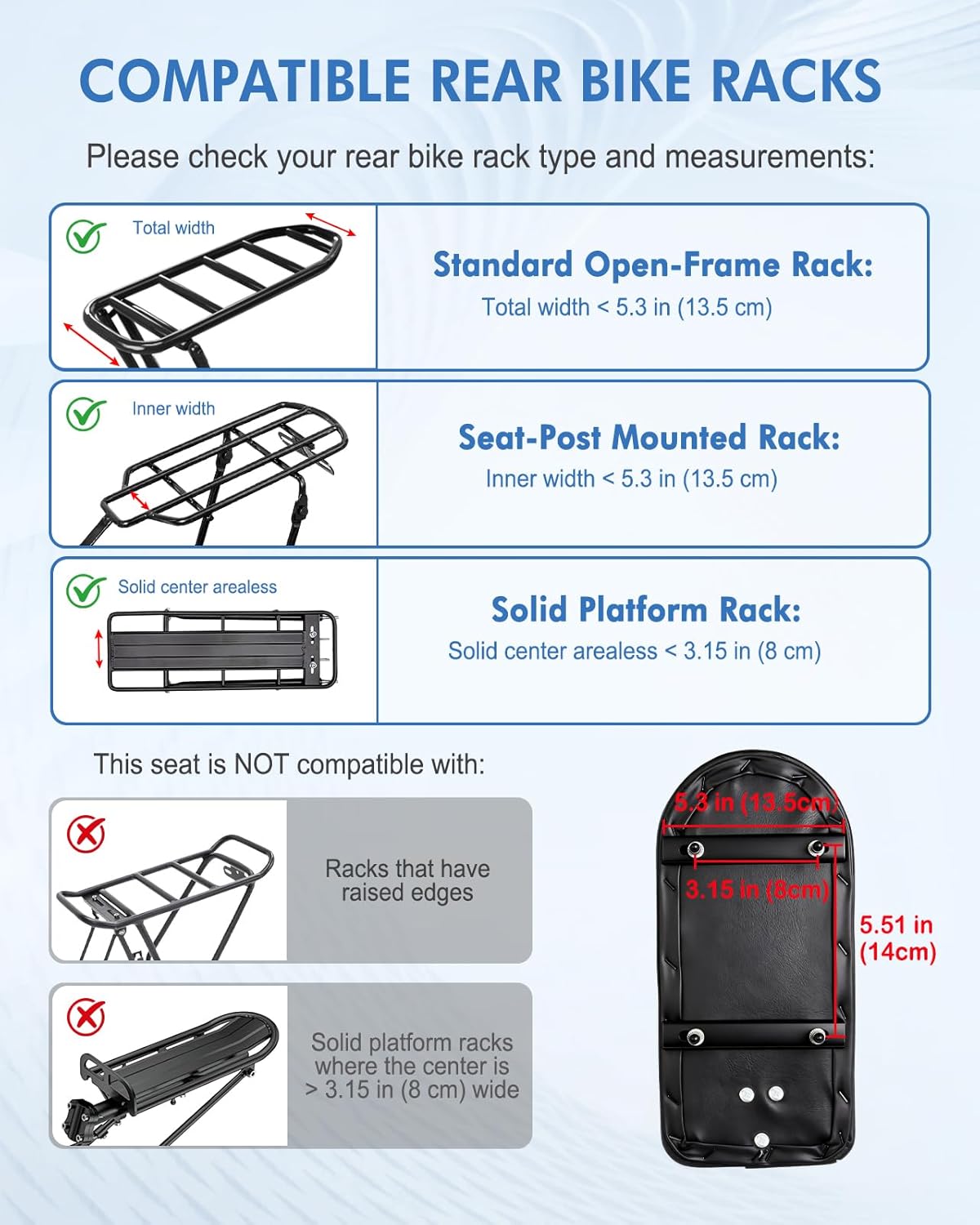 Zacro Kids Bike Seat - Comfortable Rear Seat with Backrest & Safety Features | For Children Over 5 Years Old
