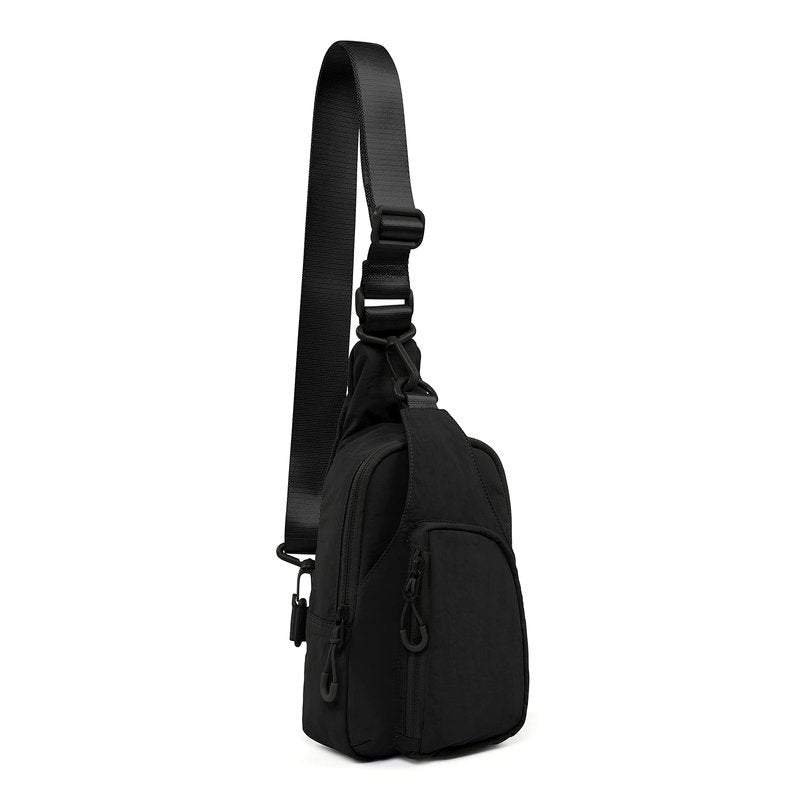 ODODOS Sling Bag with Adjustable Straps Crossbody Chest Bag Lightweight Small Backpack for Casual Outdoor Traveling Hiking, Black