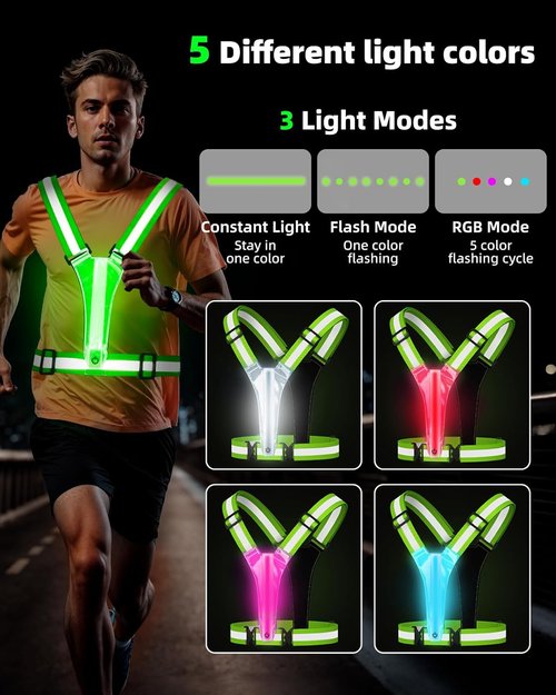 LED Reflective Vest by [Brand Name] - High Visibility Safety Gear for Running, Dog Walking & Cycling | Adjustable for Men, Women & Kids