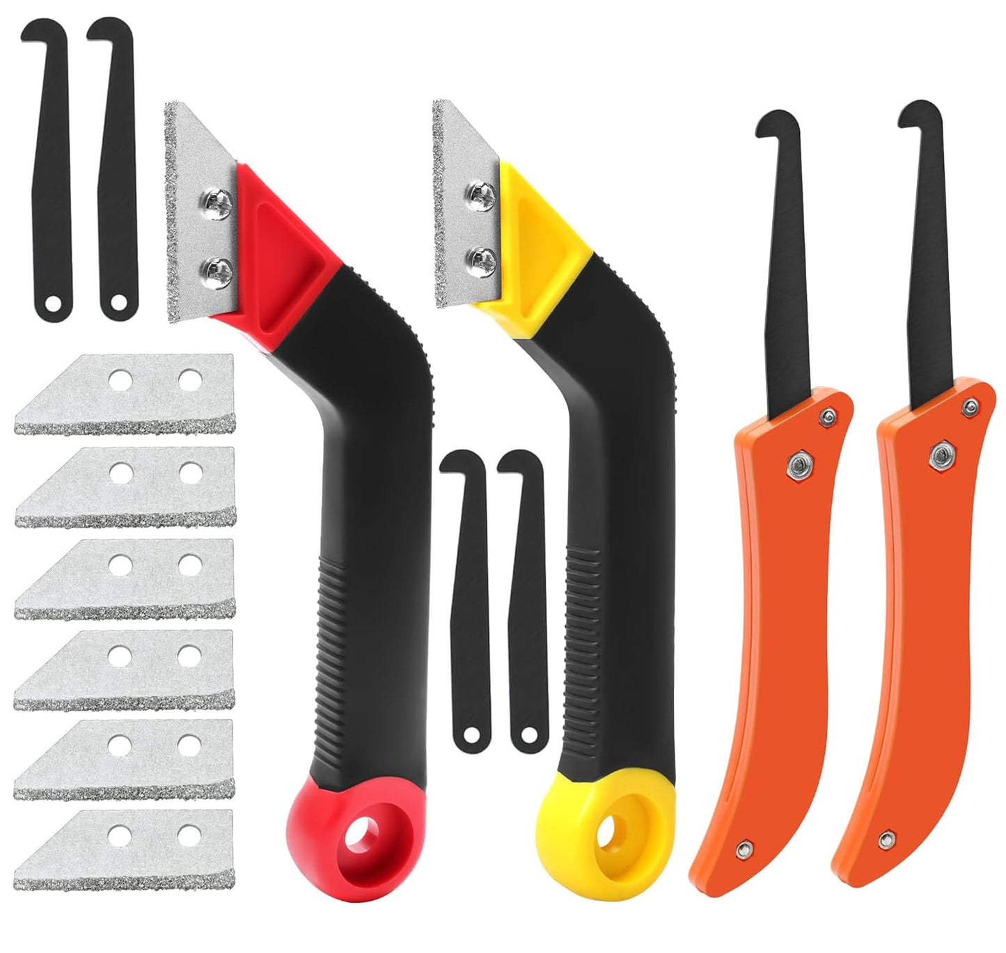 LABOFiC 14pcs Grout Removal Tool Kit, 2 Tile Grout Saws with 6 Extra Blades, 2 Grout Hand Saw with 4 Extra Blades, Tile Joint Cleaning Tools, Ideal for Tile Gap Cleaning and Repair