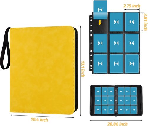 GERMUN 720 Card Binder - Premium Double-Sided Trading Card Album for MTG & TCG | Yellow