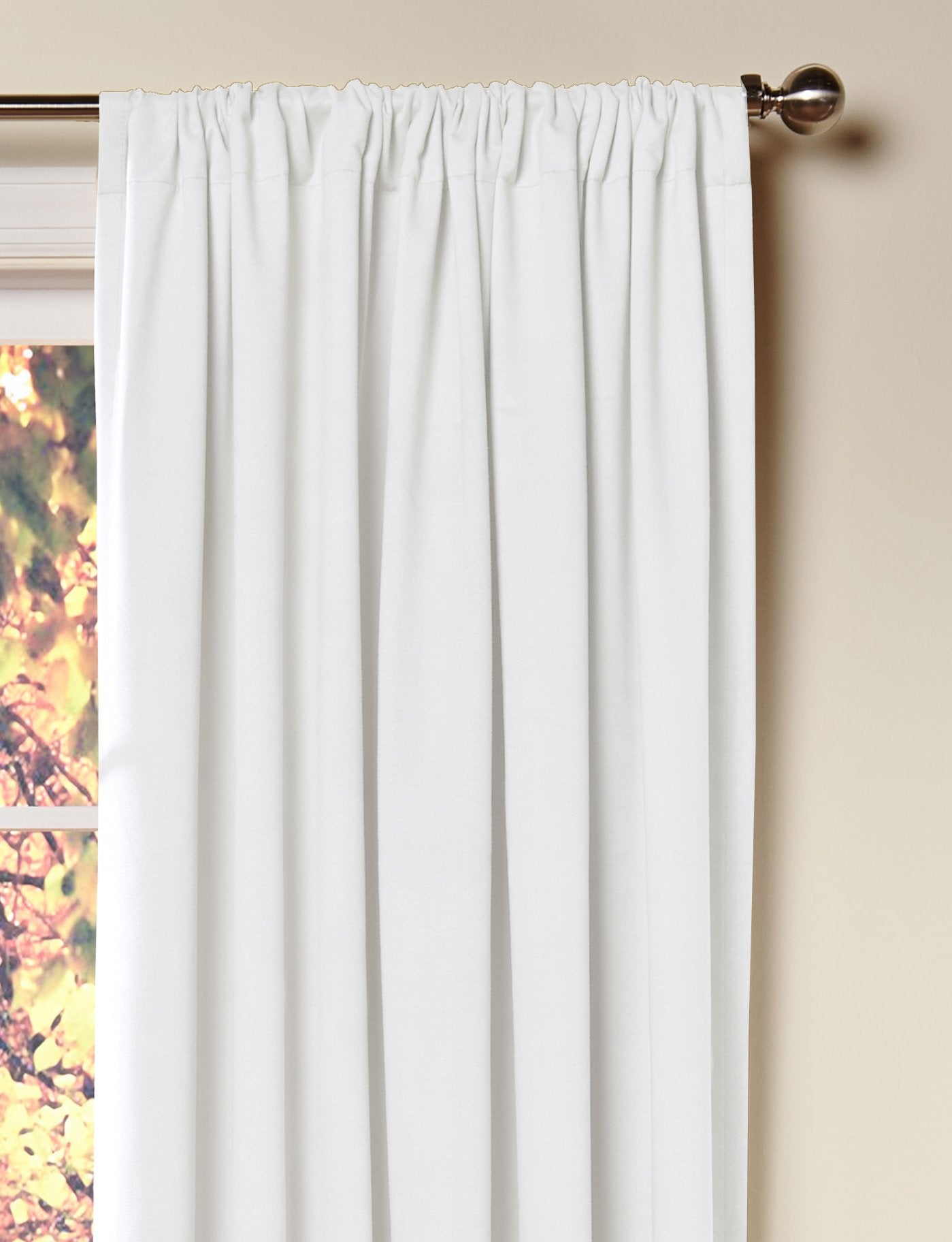 COTTON CRAFT White Curtains - 84 Inch Length - 2 Window Panels Set - Shrink Resistant Thick Duck Fabric Drapes with Tie Backs – Reverse Tab Top Light Filtering Privacy for Bedroom, Living Room – 50x84
