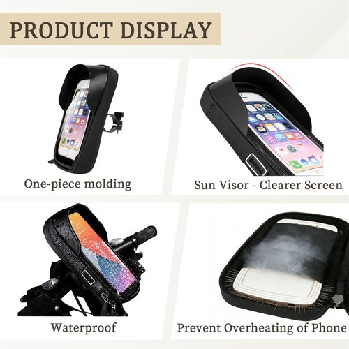 PSLER Bike Frame Bag Waterproof - Bike Top Tube Bag, Mountain Biking Accessories & Bicycle Pouch, Bicycle Top Tube Bag Accessories for Phones 4.5" to 6.4", Fits 22.2-30mm Tubes, Small