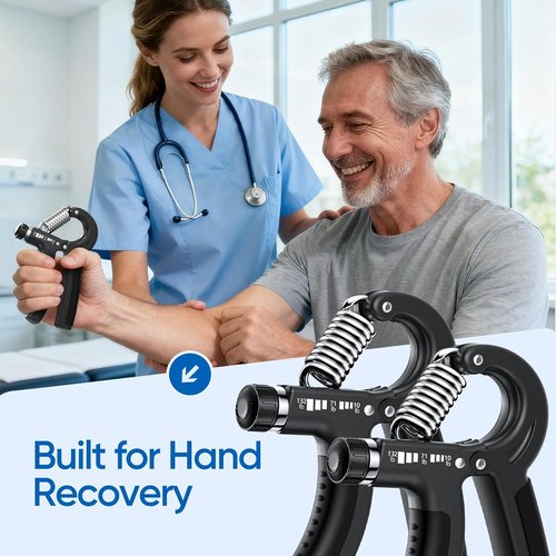 FitBeast Grip Strength Trainer - Adjustable Hand Grip Strengthener for Rehab & Strength Training | 10-132 lbs Resistance