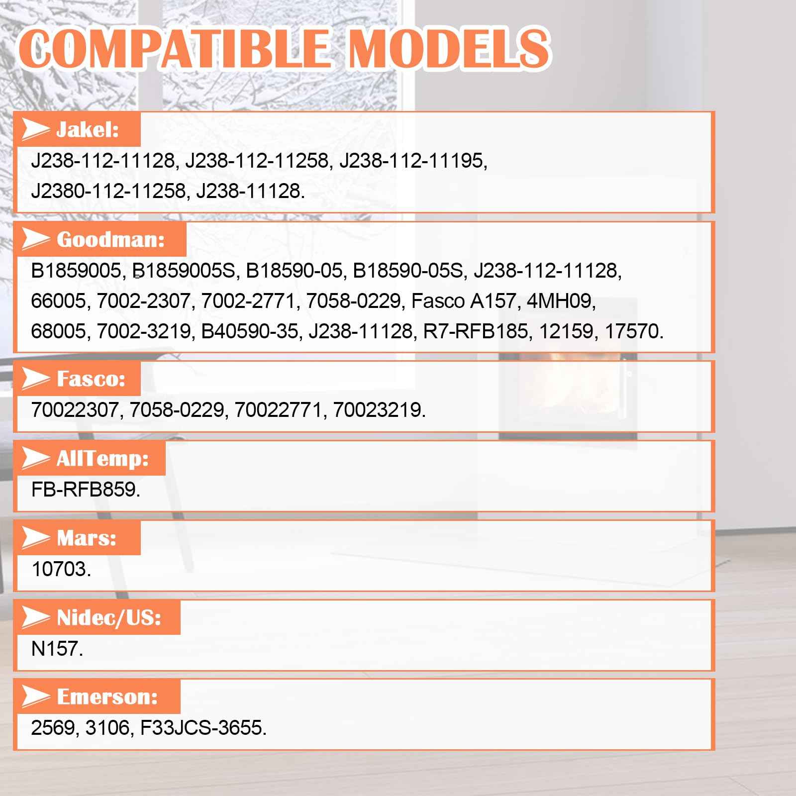 Hiorucet Draft Inducer Motor for Jakel Inc J238-112-11128, J238-112-11258, J238-112-11195, Goodman B1859005, B1859005S, Fasco A157, Replacement for Goodman Furnace & Jakel Inducer Motor with Gasket.