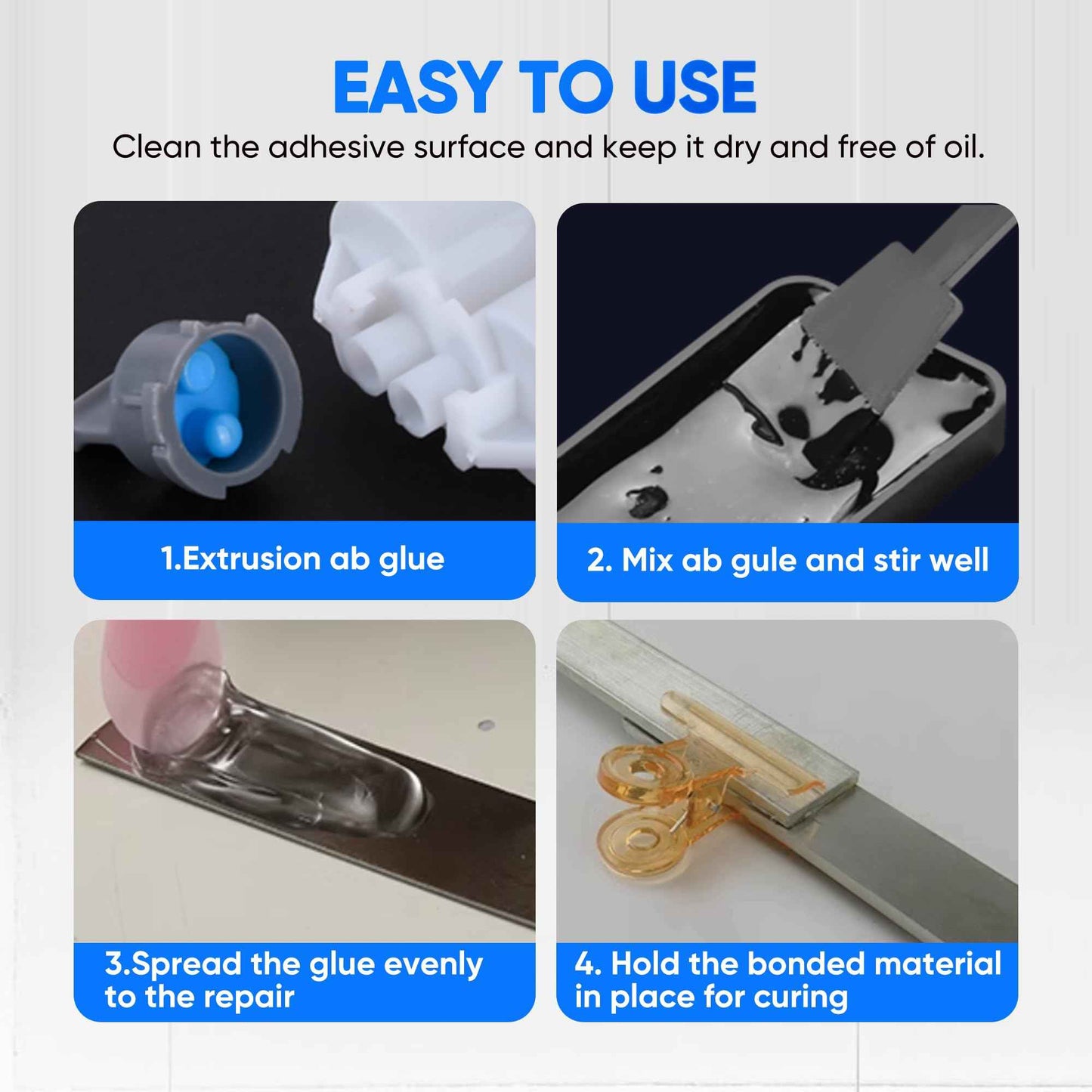 Epoxy Glue Clear, Bonding for Plastic, Metal, Ceramic, Wood, PVC, Stainless Steel, Tile, Water Pipes, The Strongest Plastic Repair Glue, 30 Minutes Waterproof Welding (3)