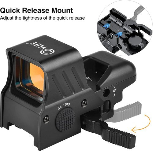 CVLIFE Quick-Detach Picatinny Mount - Upgraded Red Dot Sight with 33mm Objective Diameter & Multi-Coated Lenses