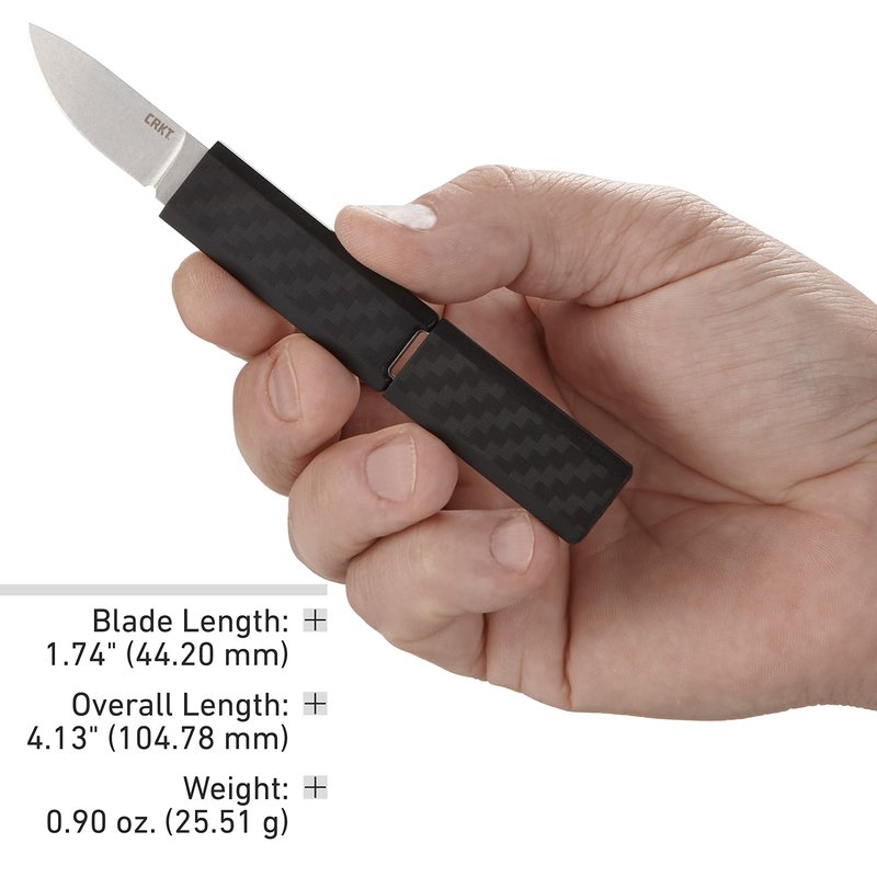 CRKT Scribe Fixed Blade Knife with Sheath: Stainless Steel Plain Edge Blade, Glass-Reinforced Nylon Handle, Pocket Clip, 2425