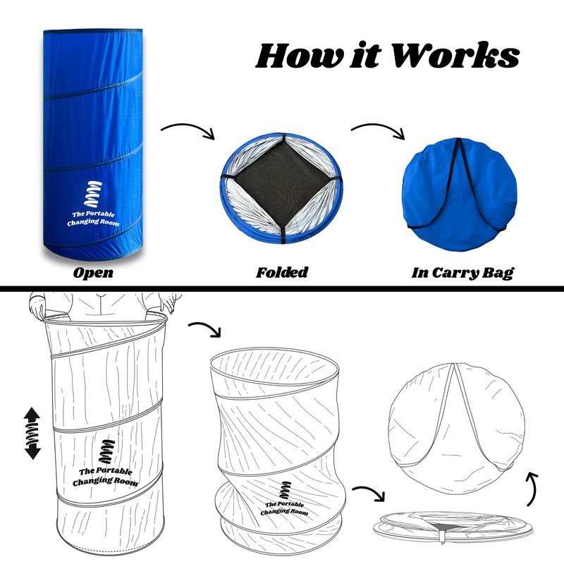 Portable Changing Room, Pop Up Pod - Privacy Tent, Dressing Room Tube or Portable Toilet Stall with Carry Bag for Camping, Beach, or Outdoor by The Portable Changing Room