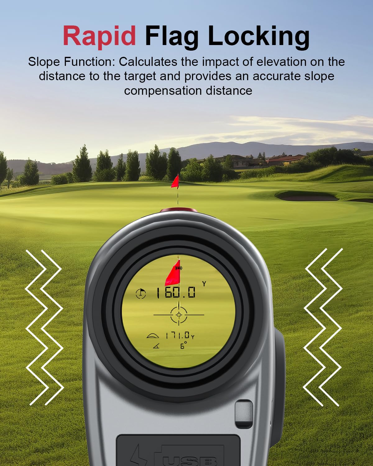 Golf Rangefinder with Slope, Golf Laser Rangefinder with Bag, 1300 Yards Rechargeable Range Finders Golfing with Flag Lock Vibration,LED Optical Lens7X Magnification,Speed Mode (Grey)